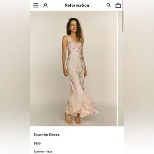 Reformation Evanthe Floral Maxi Dress in Cream and Pink
